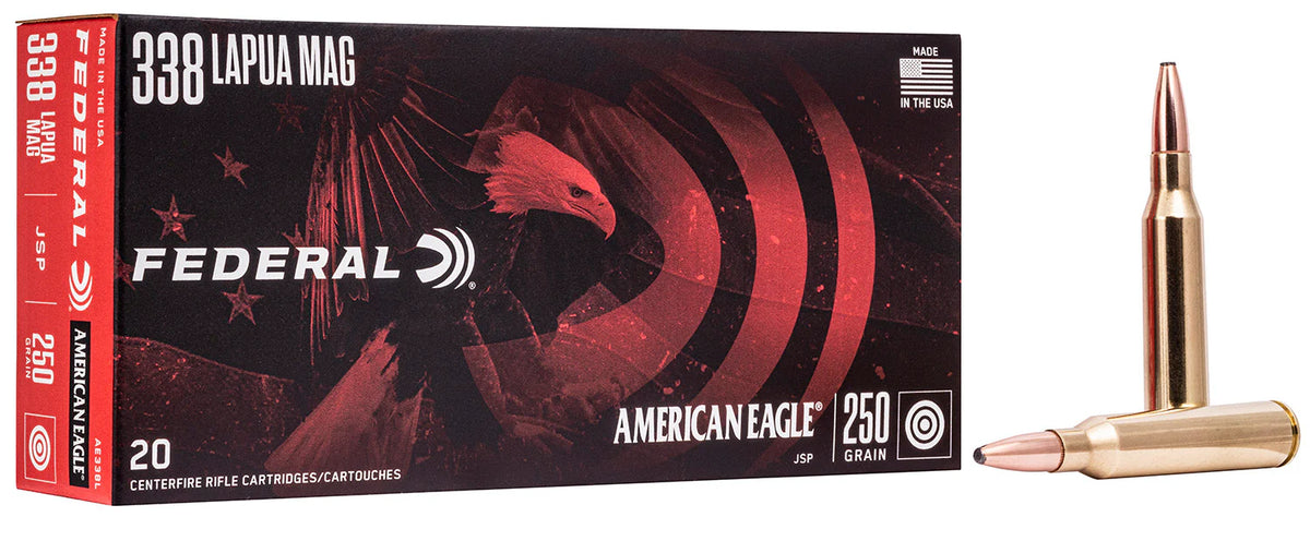 Federal American Eagle .338 Lapua Magnum 250 gr JSP ammo