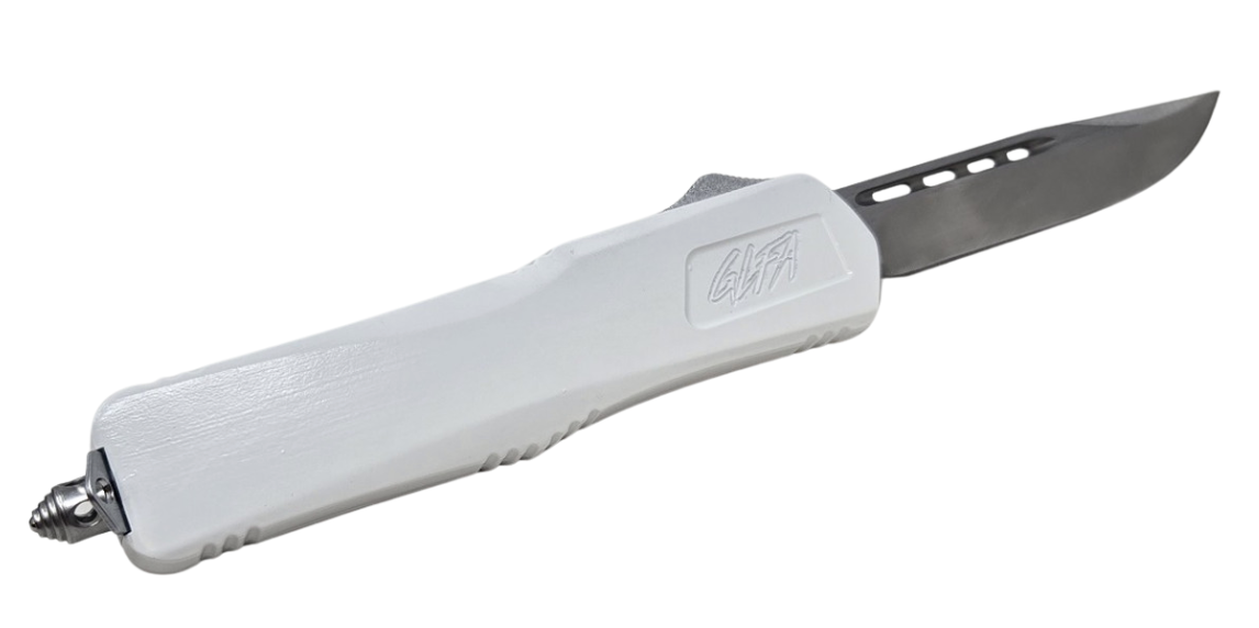 Great Lakes Medium White Auto Knife Smooth Blade 8"