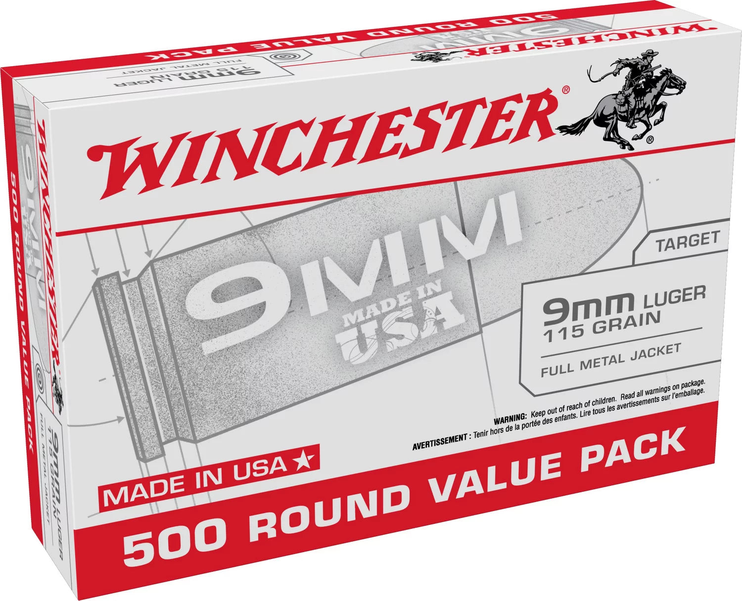 Winchester  9mm Luger / Parabellum 115 gr FMJ ammo