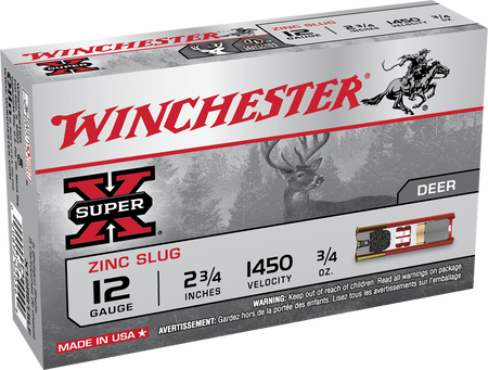 Winchester Super X Lead Free Zinc Slug 12 Gauge 2.75 in / 2.75 in Slug 3/4 oz