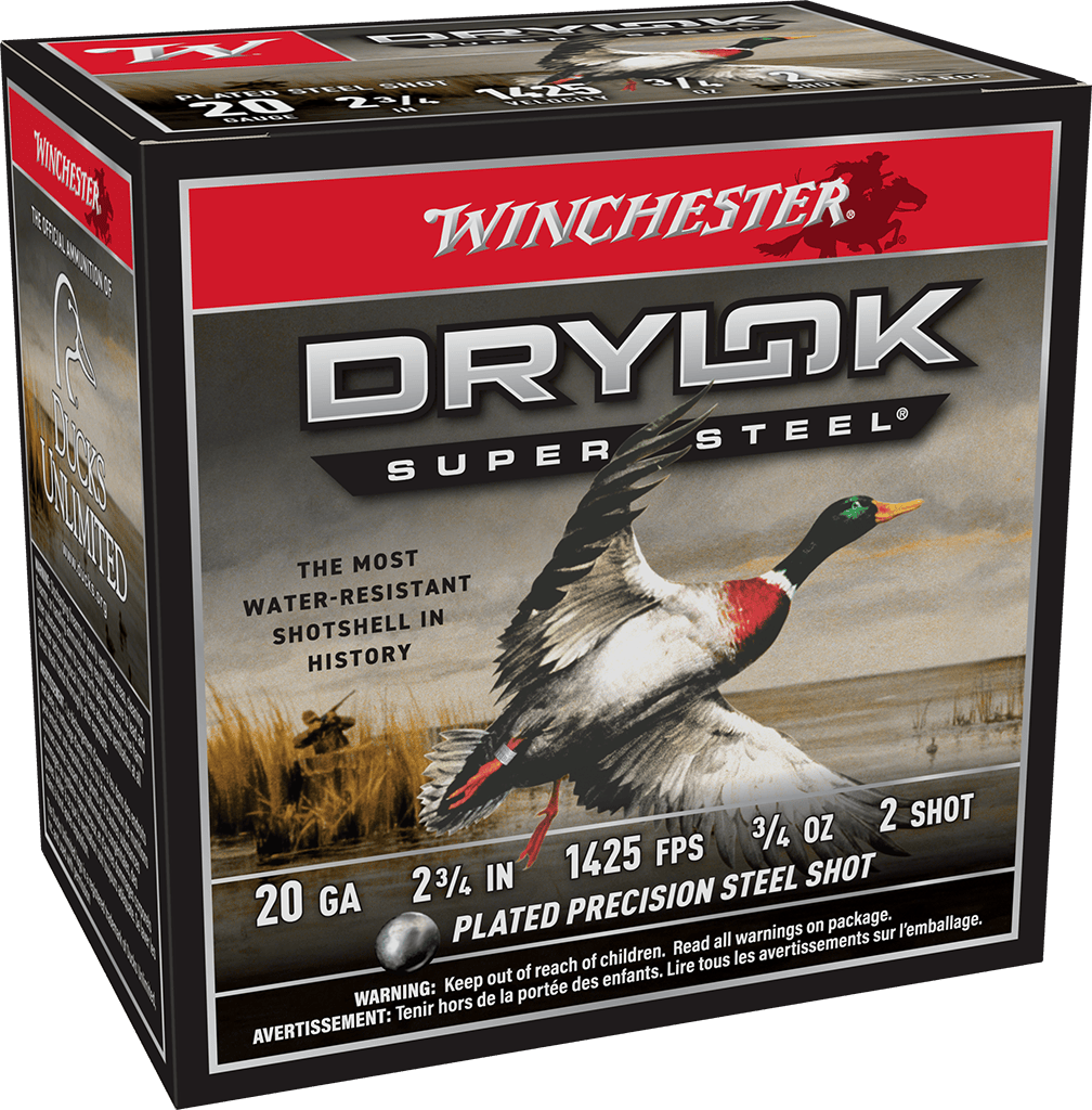 Winchester DRYLOK SUPER STEEL 20 Gauge 2.75 in / 2.75 in #2 3/4 oz