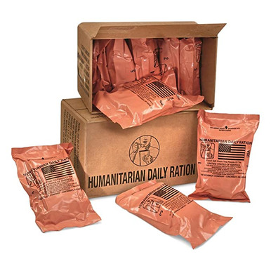 HDR US Military Surplus MRE Humanitarian No Heating Element 10 Meals per Case