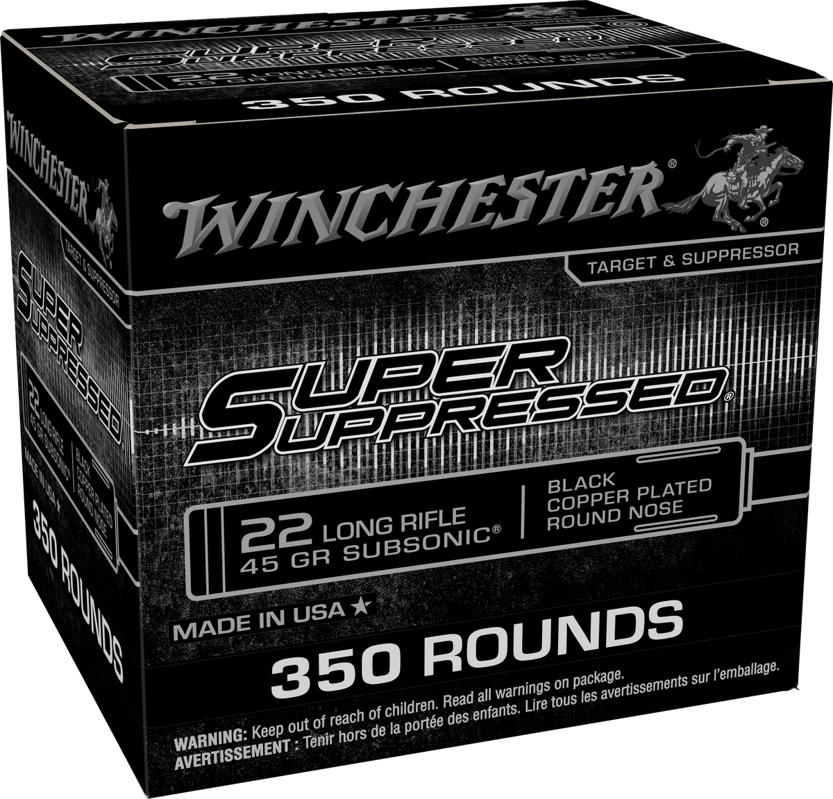 Winchester SUPER SUPRESSED .22 Long Rifle 45 gr JHP ammo