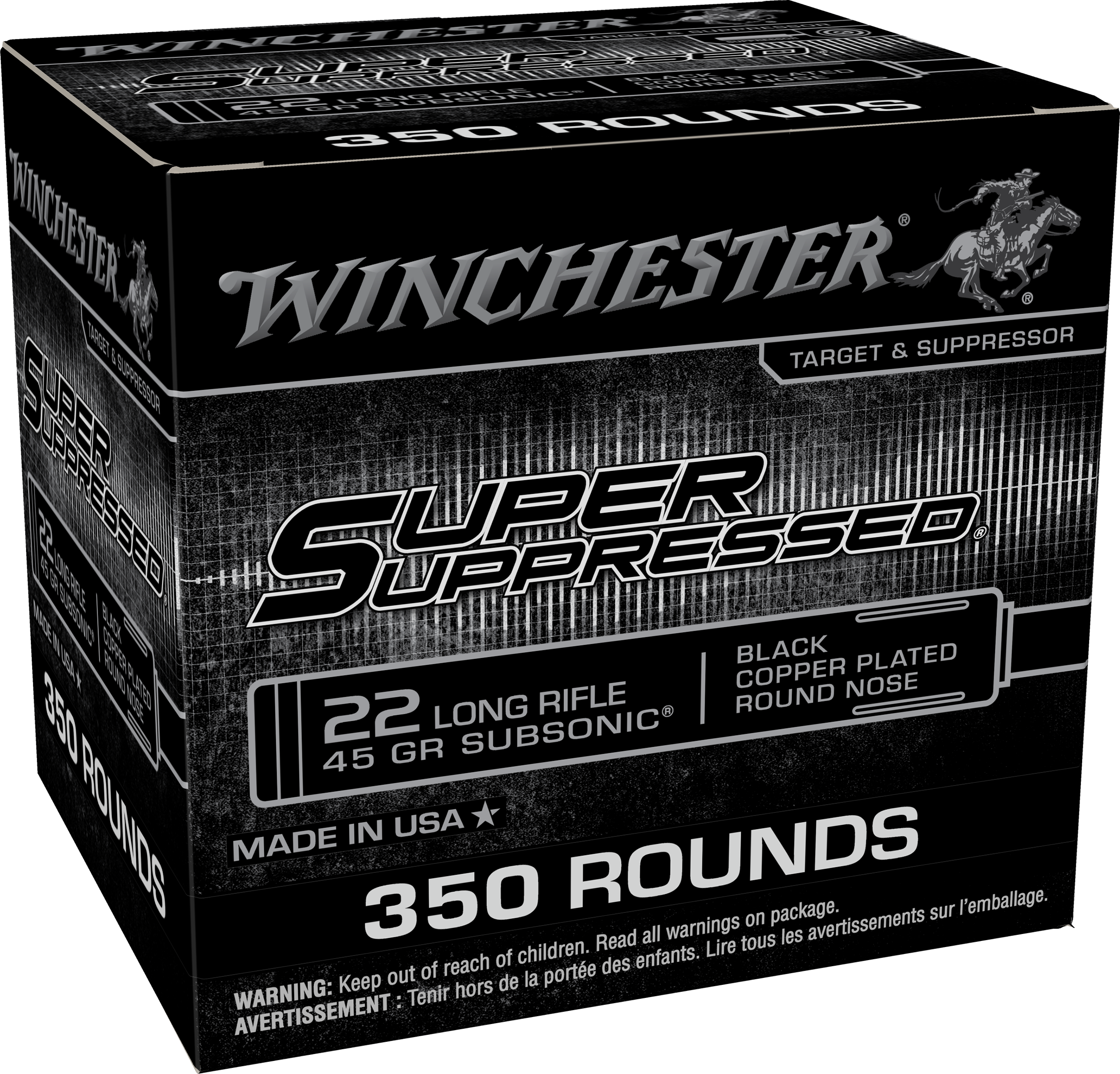 Winchester SUPER SUPRESSED .22 Long Rifle 45 gr JHP ammo