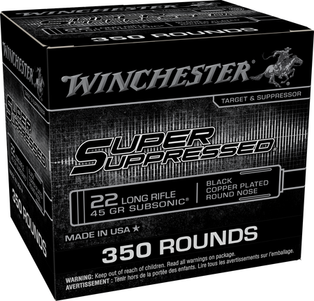 Winchester SUPER SUPRESSED .22 Long Rifle 45 gr JHP ammo