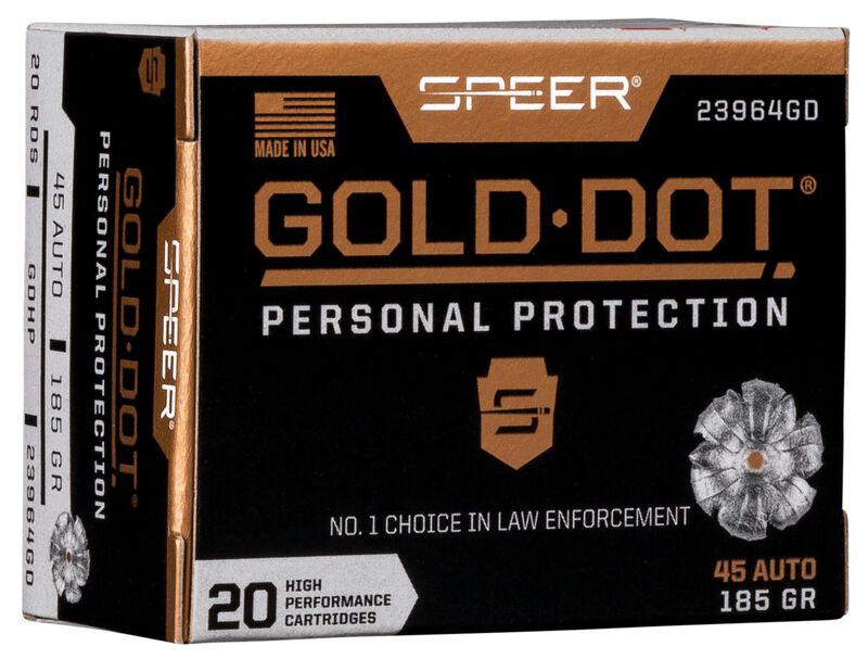 Speer Gold Dot .45 ACP/Auto 185 gr BHP ammo
