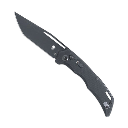 CobraTec KOA Button Automatic G10 Black Tanto Non-Serrated Knife