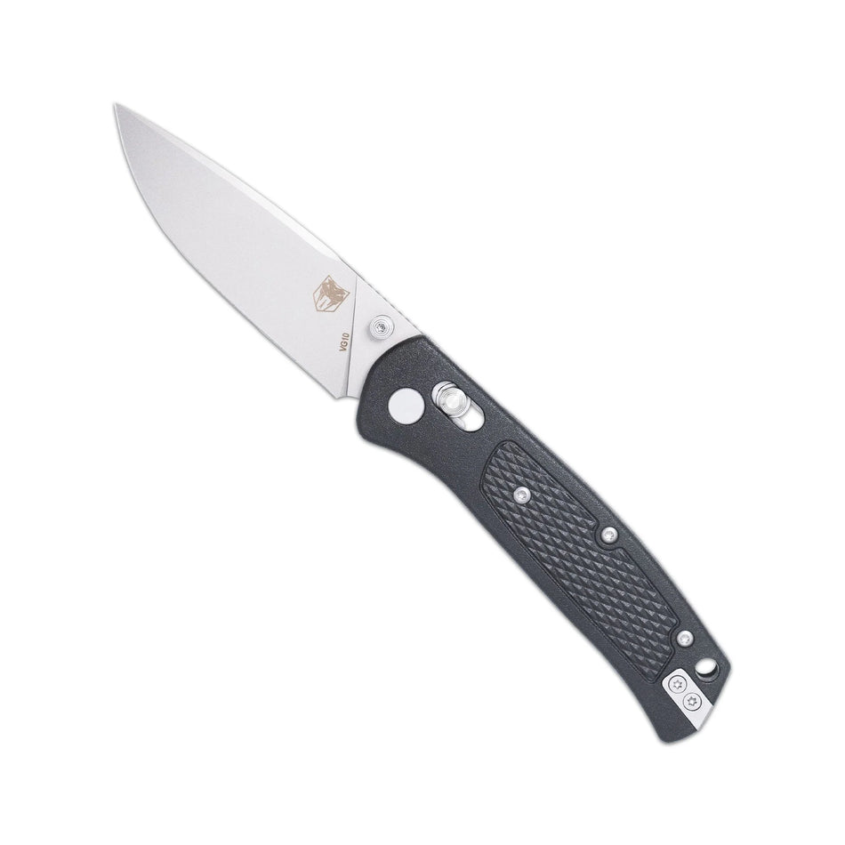 CobraTec EDC Scout Bar Lock Folding Knife Black Grivory Handle VG-10 Blade
