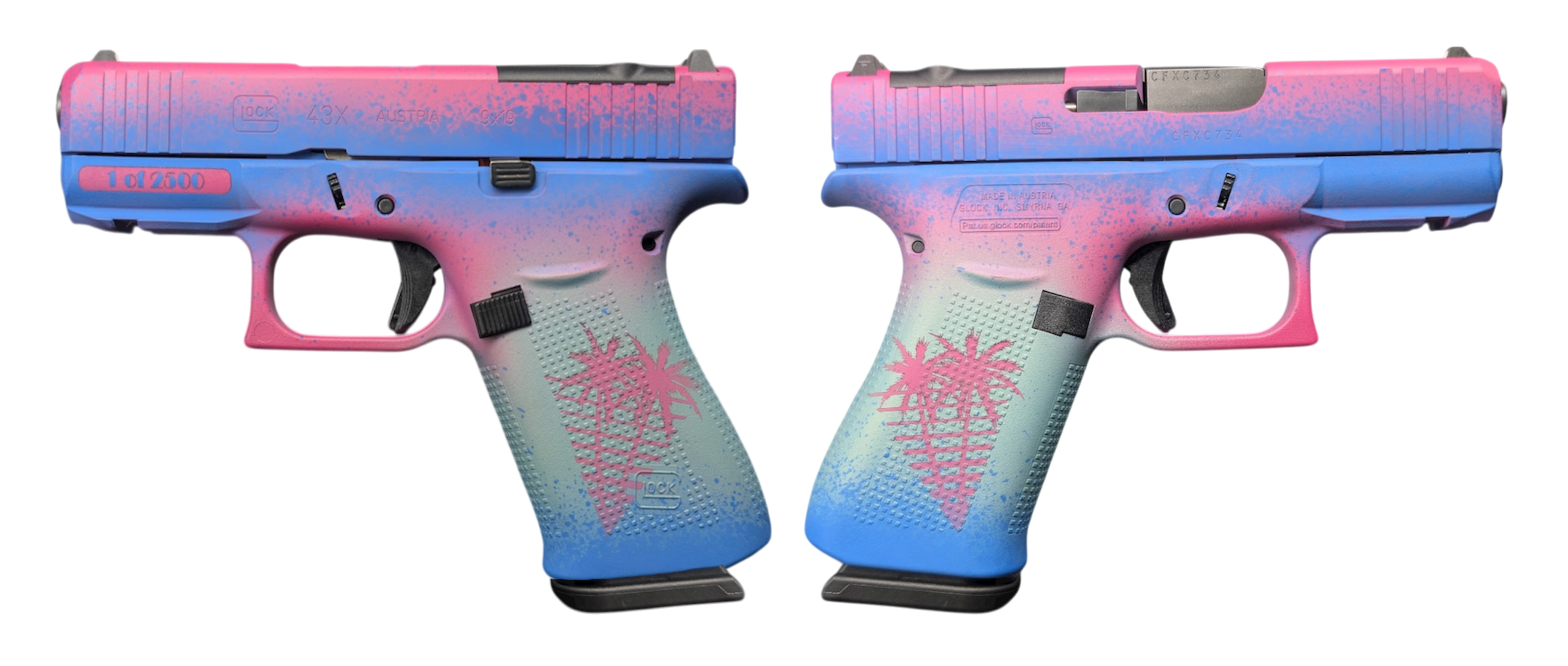 GLOCK 43X MOS MIAMI 9MM PISTOL 3.39" FXD 5.5lb 2-10RD MAGS