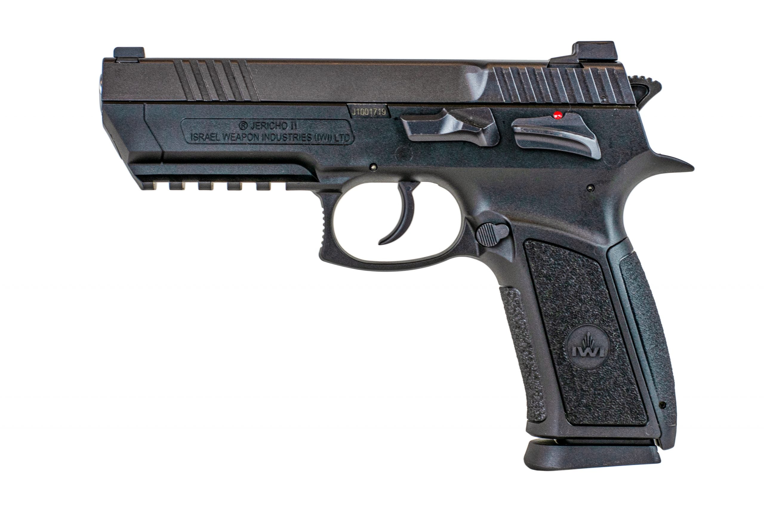 IWI US J941PL9-II Jericho 941 Enhanced 9mm Luger Caliber with 4.40" Barrel, 16+1 Capacity, Overall Black Finish, Picatinny Rail Frame, Serrated Steel Slide & Polymer Grip