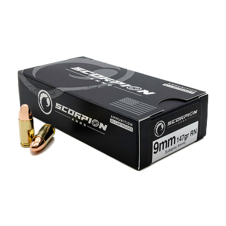 Scorpion 9mm 147 Grain Subsonic Full Metal Jacket Round Nose