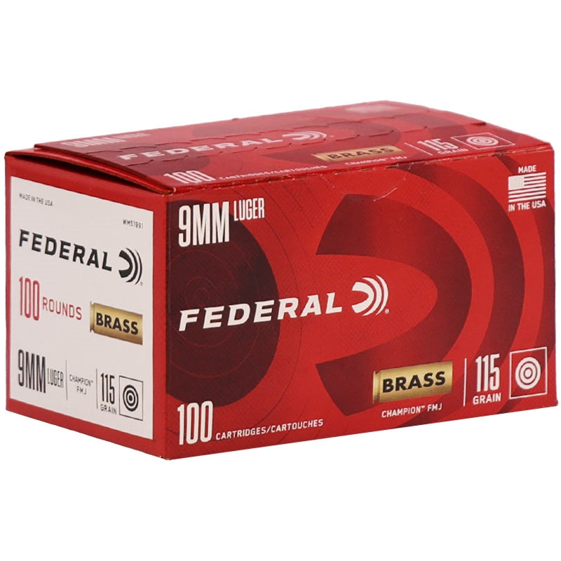 Federal WM51991 Champion Training 9mm Luger 115 gr Full Metal Jacket (FMJ)