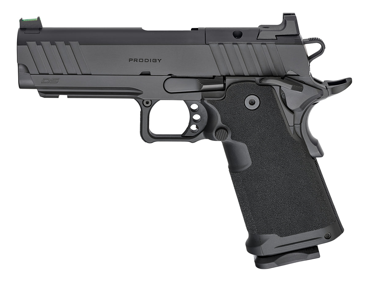 Springfield Armory PH9117AOS Prodigy 9mm Luger 20+1/17+1 4.25" Bull Barrel, Black Cerakote Carbon Steel Frame w/Picatinny Acc. Rail, Optic Ready Slide, Polymer Grip, Fiber Optic Sight