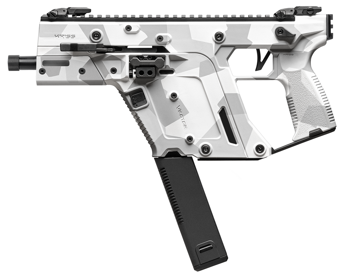 Kriss USA KV453PAD00 Vector SDP Gen3 45 ACP 30+1 5.50" Black Nitride Threaded Barrel, Arctic Delta Cerakote Receiver w/Picatinny Rail, Rear Picatinny Rail, M-LOK Handguard, White Polymer Grip