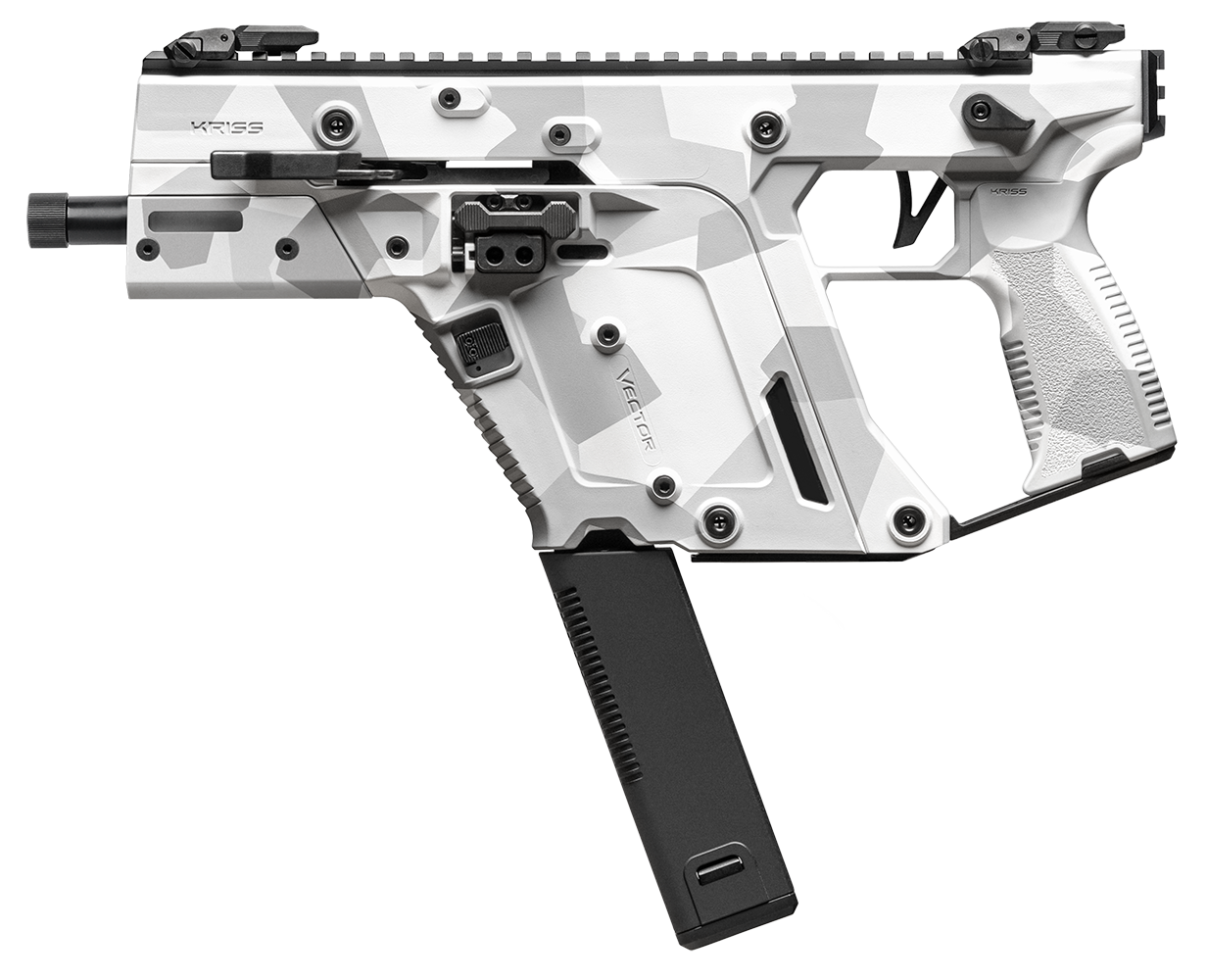 Kriss USA KV453PAD00 Vector SDP Gen3 45 ACP 30+1 5.50" Black Nitride Threaded Barrel, Arctic Delta Cerakote Receiver w/Picatinny Rail, Rear Picatinny Rail, M-LOK Handguard, White Polymer Grip
