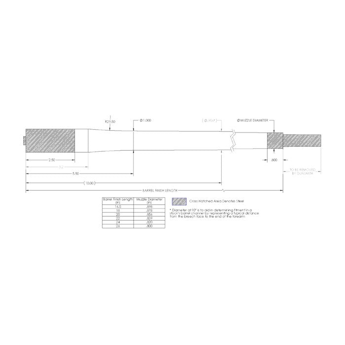 Bolt-Action 264 Caliber Carbon Fiber Barrel