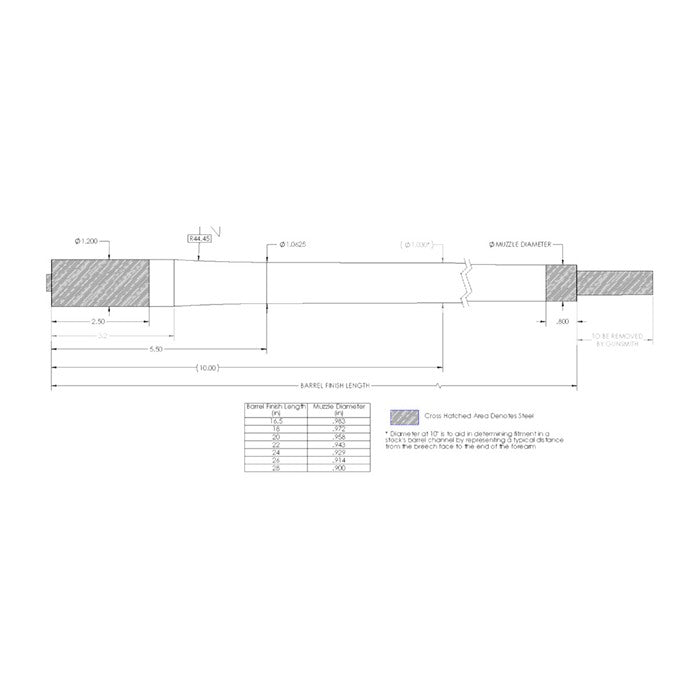 Bolt-Action 264 Caliber Carbon Fiber Barrel