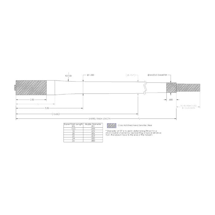 Bolt-Action 264 Caliber Carbon Fiber Barrel