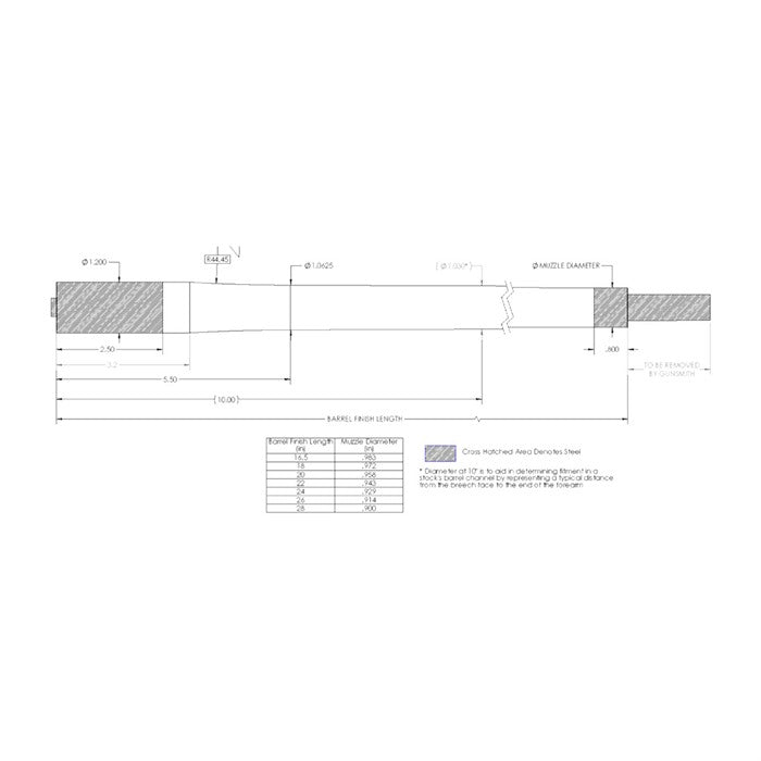 Bolt-Action 30 Caliber Carbon Fiber Barrel