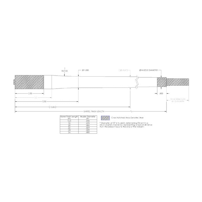 Bolt-Action 30 Caliber Carbon Fiber Barrel