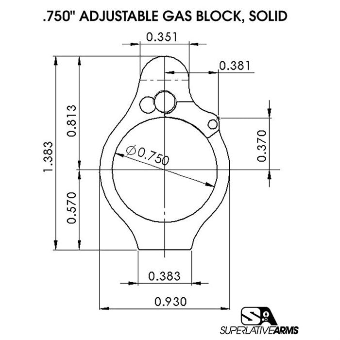 AR-15 Solid Adjustable Gas Block
