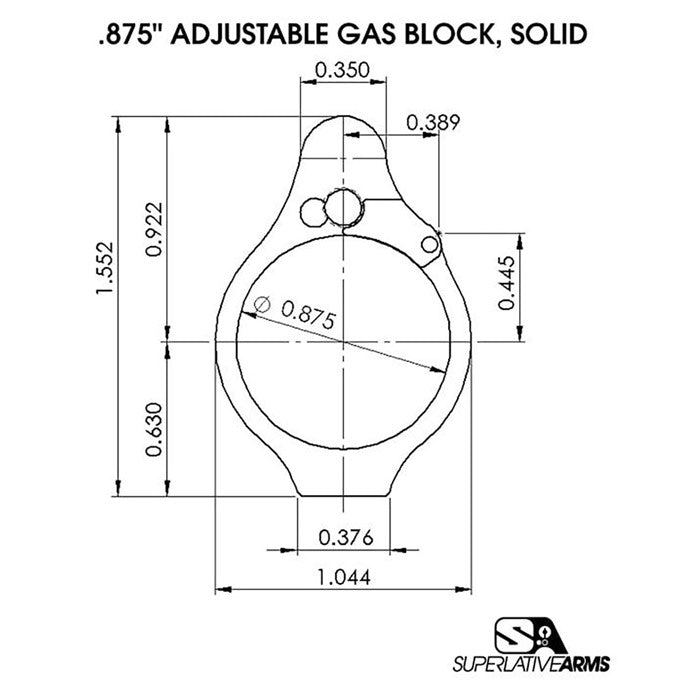 AR-15 Solid Adjustable Gas Block