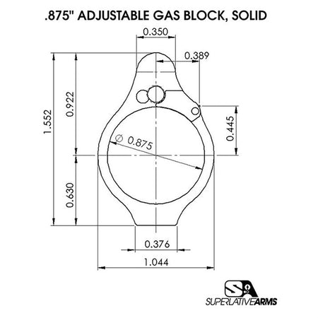 AR-15 Solid Adjustable Gas Block