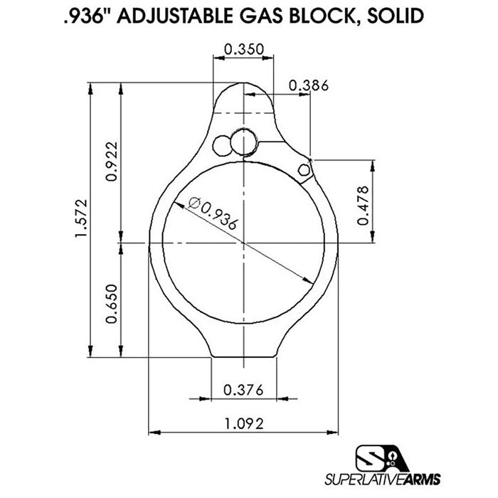 AR-15 Solid Adjustable Gas Block