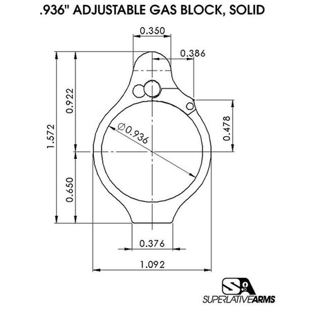 AR-15 Solid Adjustable Gas Block