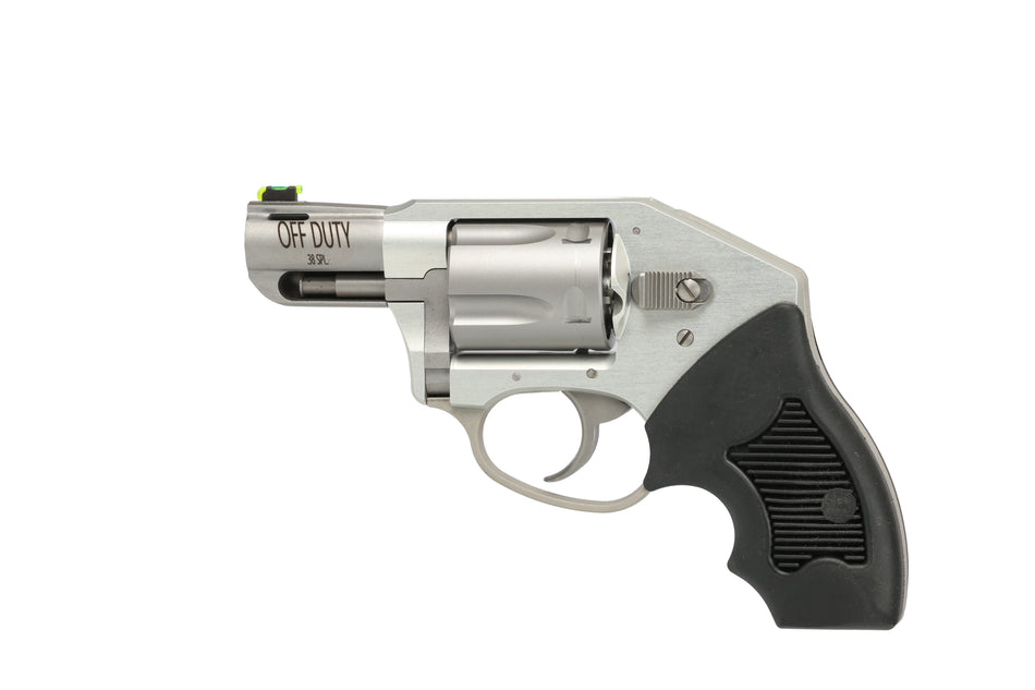 Charter Arms 53811 Off Duty Small 38 Special, 5 Shot 2" Stainless Steel Barrel & Cylinder, Anodized Aluminum Frame w/Black Finger Grooved Rubber Grip