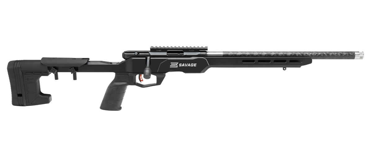 Savage Arms 70556 B22 Precision Lite Bolt Action 22 WMR Caliber with 10+1 Capacity, 18" Carbon Fiber Wrapped Barrel, Black Metal Finish & Adjustable MDT Aluminum Chassis Black Stock Right Hand (Full S