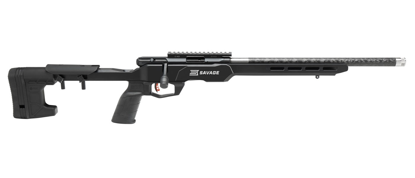 Savage Arms 70556 B22 Precision Lite Bolt Action 22 WMR Caliber with 10+1 Capacity, 18" Carbon Fiber Wrapped Barrel, Black Metal Finish & Adjustable MDT Aluminum Chassis Black Stock Right Hand (Full S
