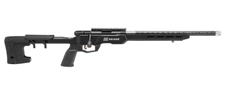 Savage Arms 70256 B Series Precision Lite Full Size 22 LR 10+1 18" Carbon Fiber Heavy Barrel, Black Picatinny Rail Carbon Steel Receiver, Black MDT Chassis Synthetic Stock, Black Polymer Grip, Right H