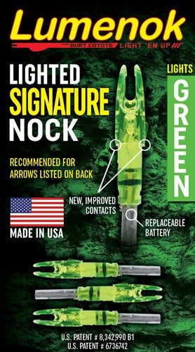 Lumenok Signature Series Lighted Nock Green 3-Pack