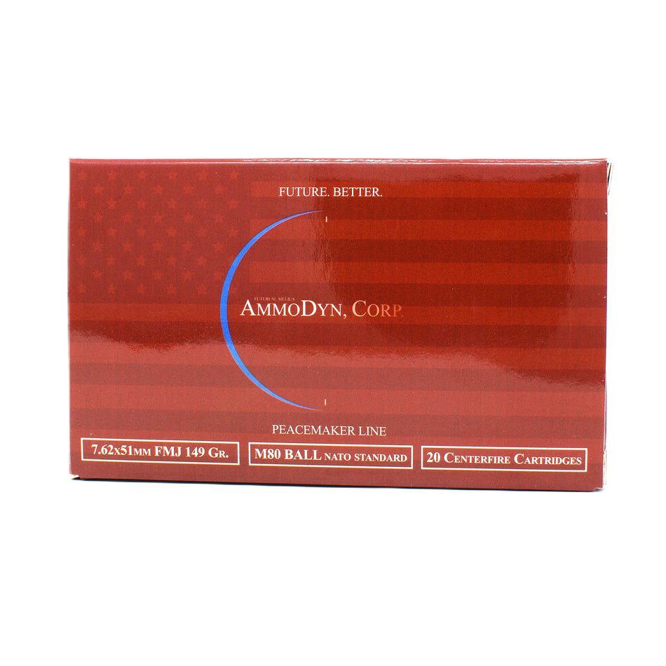AmmoDyn 7.62x51mm NATO 149 Grain Full Metal Jacket(FMJ) Brass