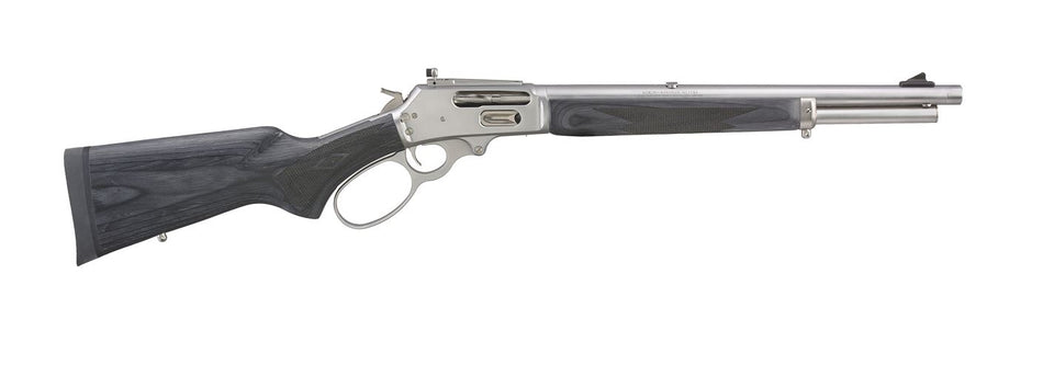 Marlin 70450 1895 Trapper Full Size 45-70 Gov 5+1 16.10" Polished Stainless Steel Threaded Barrel, Polished Stainless Stainless Steel Receiver, Fixed Black Laminate Stock