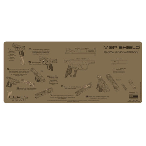 M&P Shield Instructional Gun Cleaning Mat - Coyote Tan