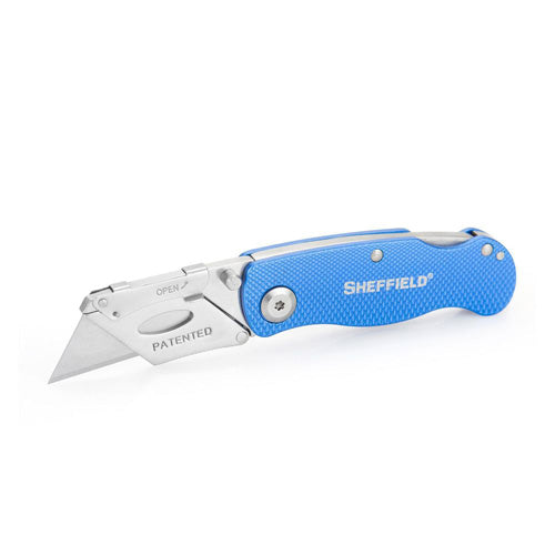 Sheffield Ultimate Lock Back Utility Knife Aluminum Handle with Belt Clip