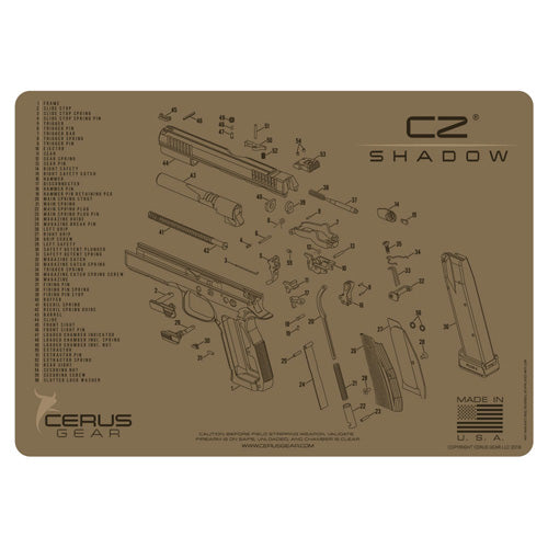 CZ Shadow 2 Schematic Handgun ProMat Coyote Tan 12x17