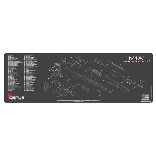 Springfield M1A Schematic Rifle ProMat Pink 12x36 Inch