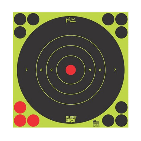 12 Inch Green Bullseye Splatter Shot Target 12-Pack Bag