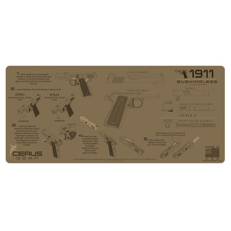 1911 Bushingless Bull Barrel Instructional ProMat Coyote Tan 12x27