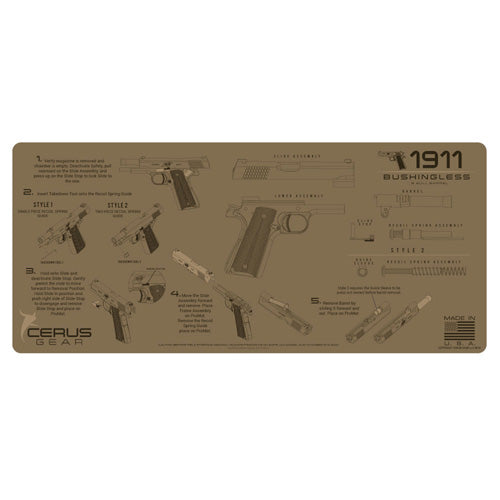 1911 Bushingless Bull Barrel Instructional ProMat Coyote Tan 12x27