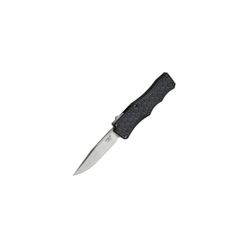 Exploit 3.5in OTF Auto Clip Point Stone Tumbled Blade Black