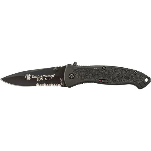 Smith & Wesson SWAT MAGIC Large Assisted Opening Drop Point Serrated Black Knife