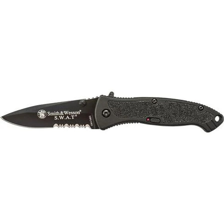 Smith & Wesson SWAT MAGIC Large Assisted Opening Drop Point Serrated Black Knife