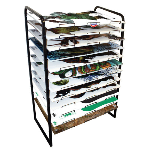 Empty 12-Shelf Target Display Rack for 23x35 Inch Paper Shooting Targets