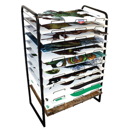 Empty 12-Shelf Target Display Rack for 23x35 Inch Paper Shooting Targets