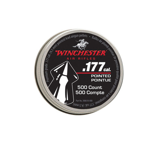 Winchester .177 Cal Pointed Airgun Pellets 500 Count Tin