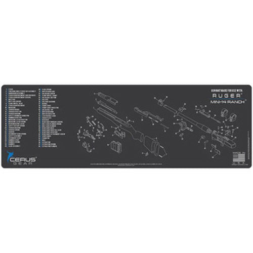 Ruger Mini-14 Ranch Schematic Rifle Cleaning Mat - Charcoal Gray